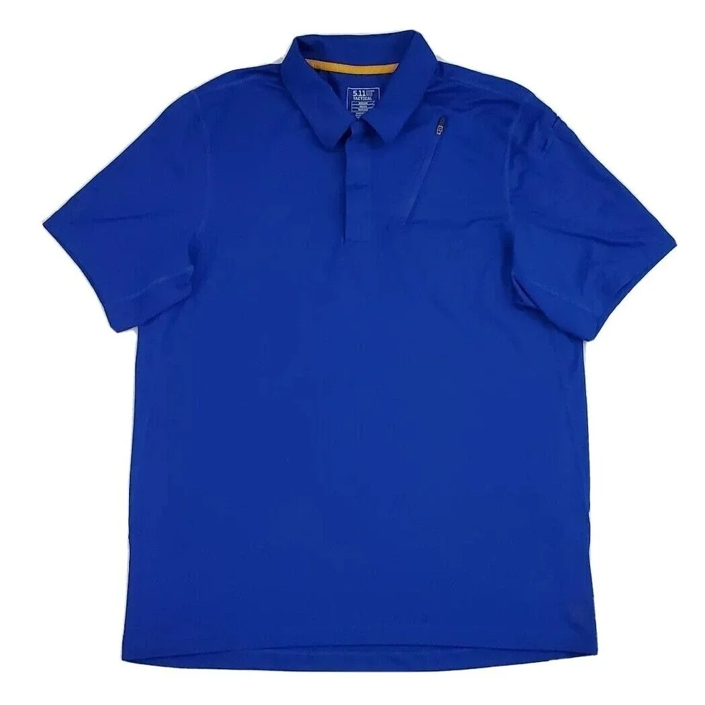 5.11 Tactical Polo Shirt‎ Mens Medium Blue Short Sleeve Performance Workwear MTX